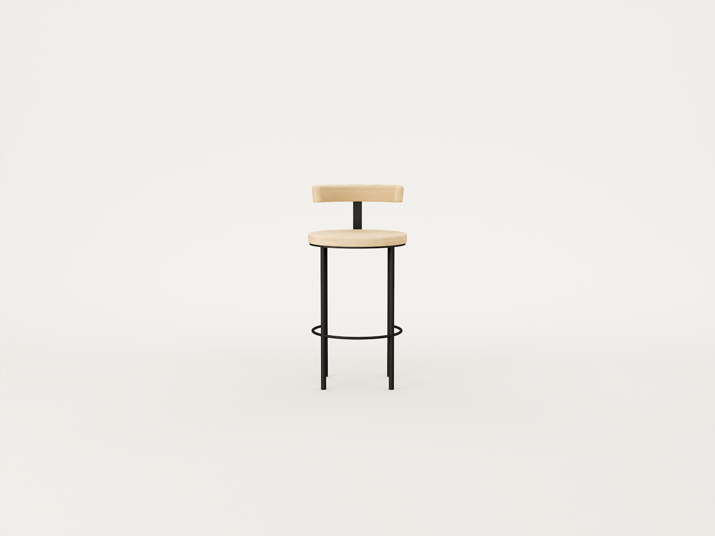 Ratio Bar Stool Wooden Seat - With Back